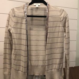 Gray and white light sweater